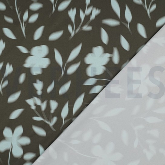 ROYAL MICRO SATIN DIGITAL BLUMEN ARMEEGRÜN #7