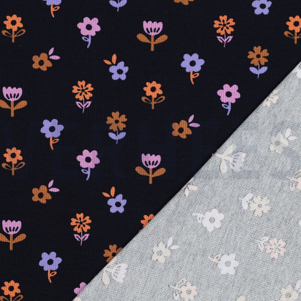 WAFELJERSEY BLOEMEN MARINEBLAUW #7