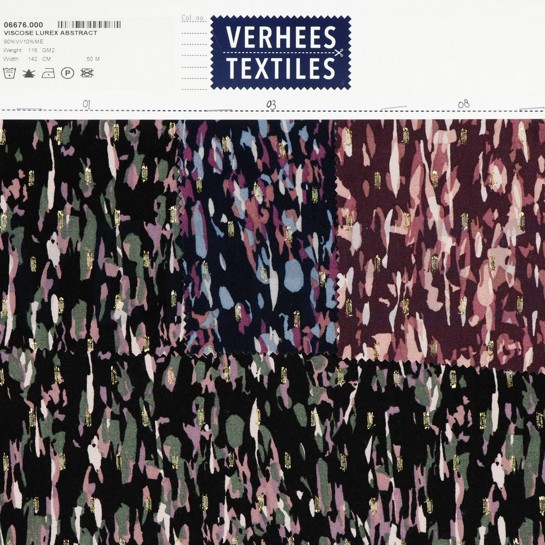 VISCOSE LUREX ABSTRACT BURGUNDY #7