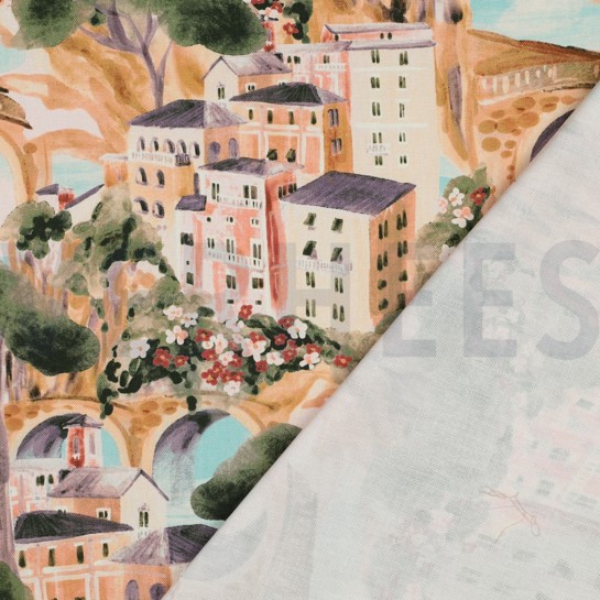 TOILE DÉCORATION DIGITAL MAISONS ÉCRU #7