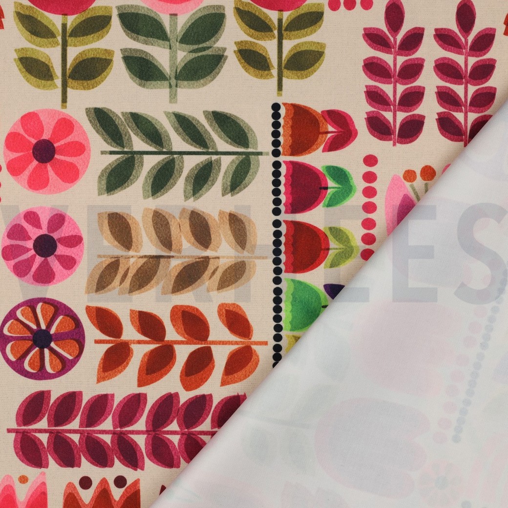 TAFELZEIL DIGITAAL WATERAFSTOTEND BLOEMEN MULTI #7