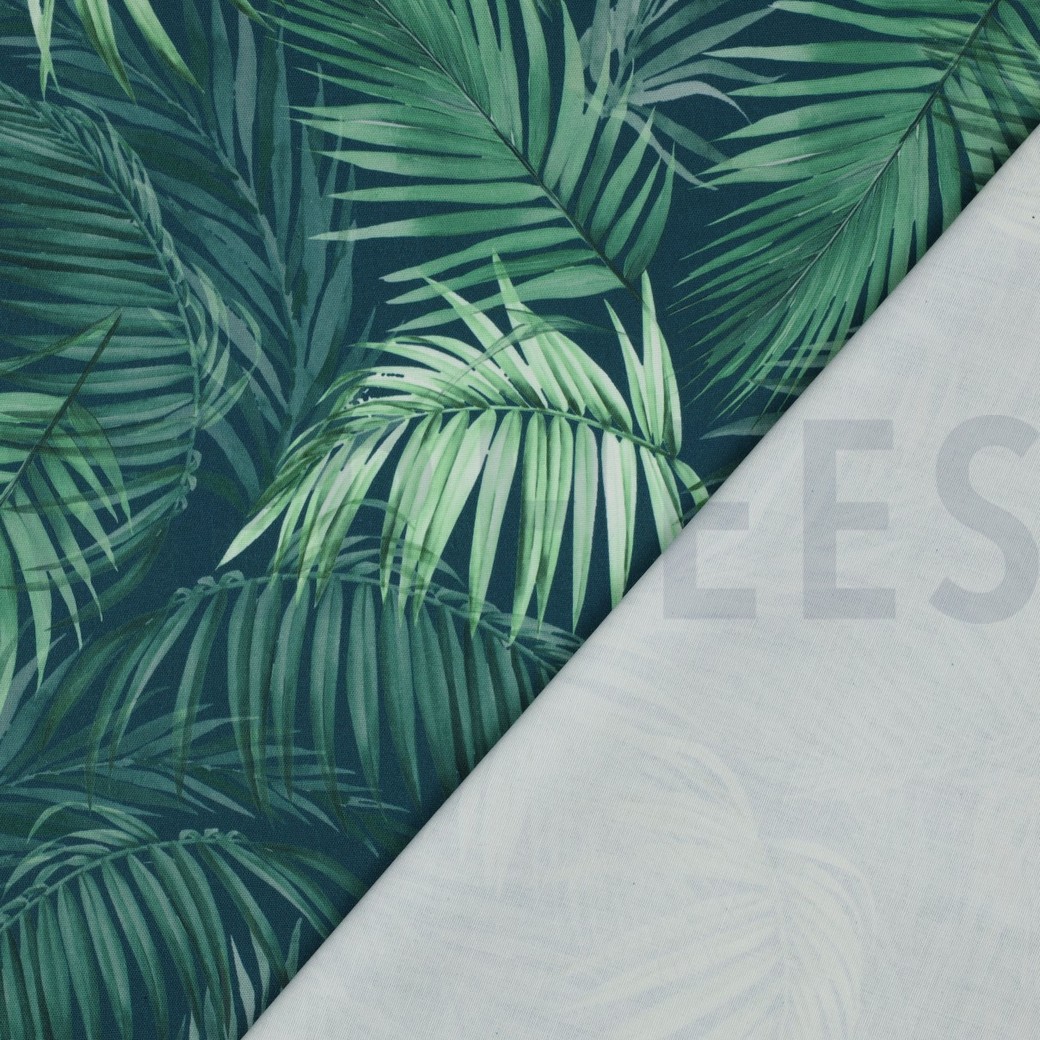 TABLECLOTH DIGITAL WATER REPELLENT LEAVES DARK GREEN #7