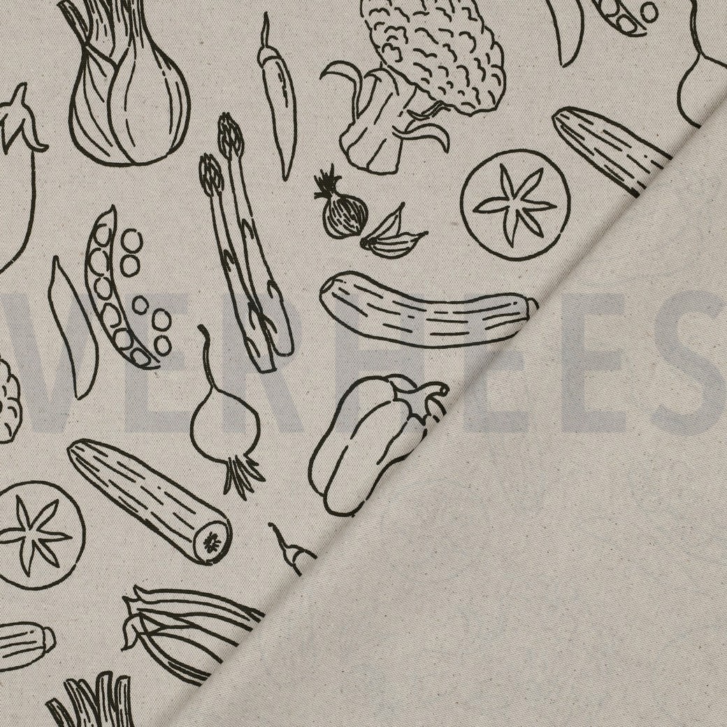 CANVAS LINEN LOOK VEGETABLES NATURAL #7