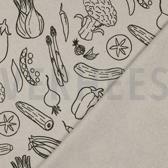 CANVAS LINEN LOOK VEGETABLES NATURAL #7