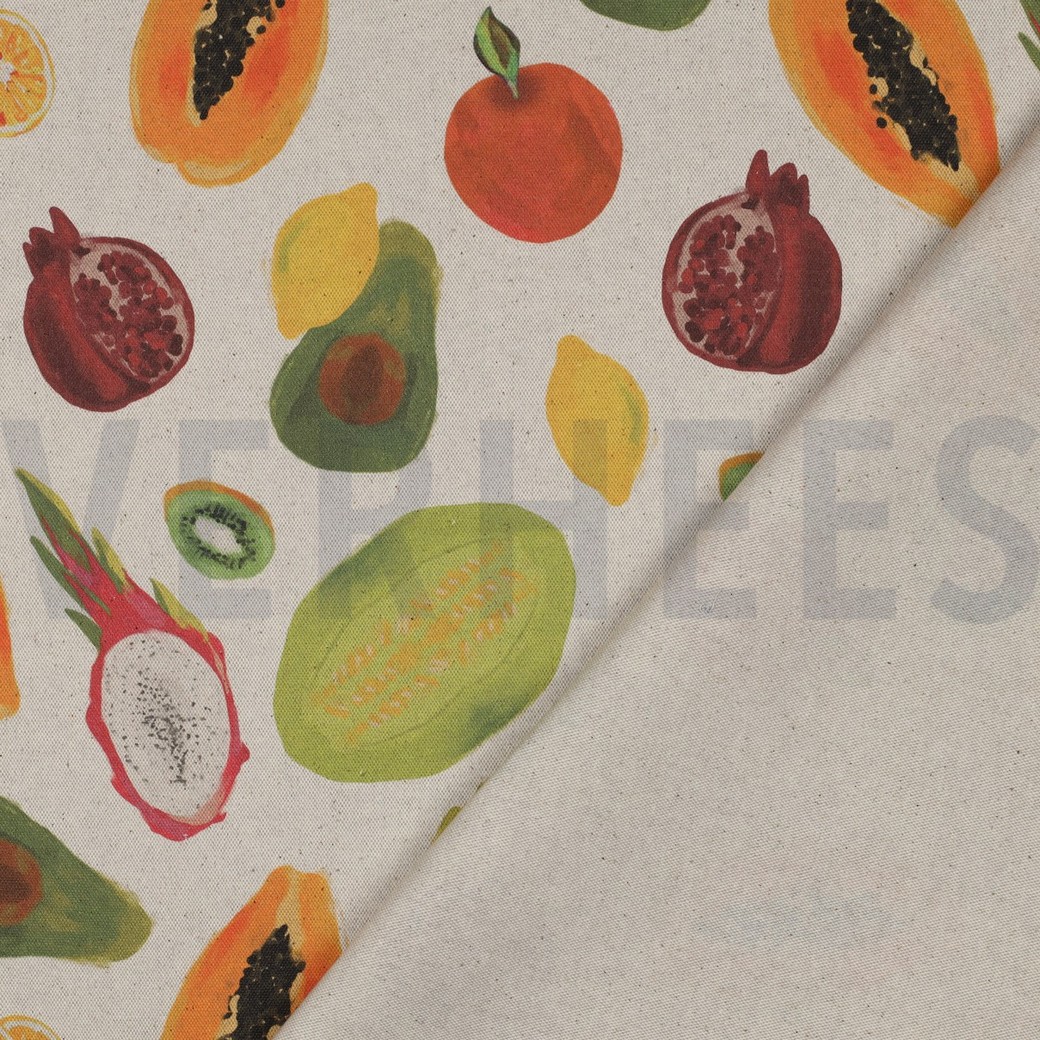 CANVAS LINEN LOOK DIGITAL FRUIT NATURAL #7