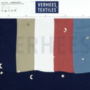 DOUBLE GAUZE FOIL MOON AND STARS BURGUNDY (thumbnail) #4