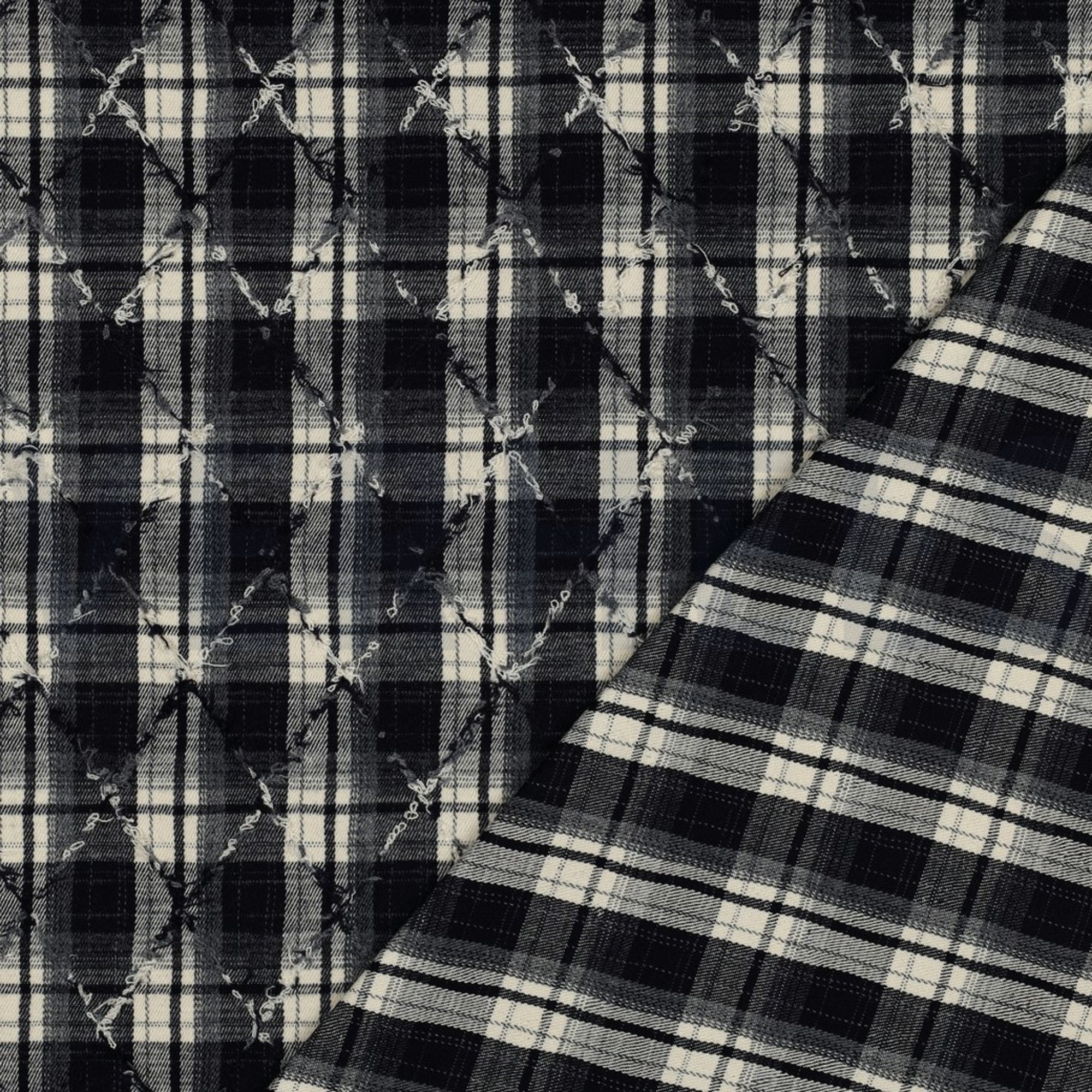 BRUSHED YARN DYED CHECKS EMBROIDERY NAVY (high resolution) #4