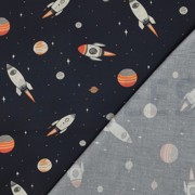 POPELINE DE COTON DIGITAL ESPACE BLEU MARINE (thumbnail) #4