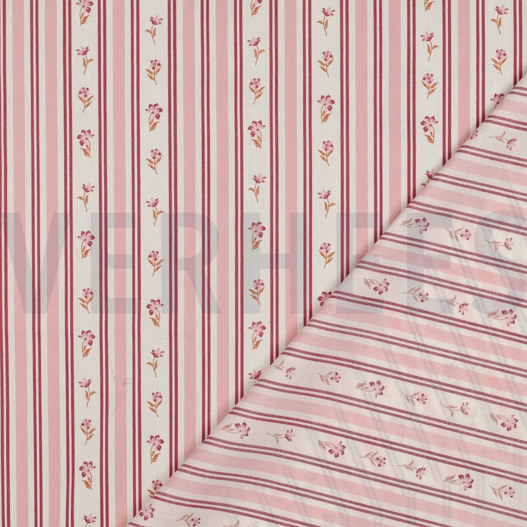 FINE POPLIN FLOWERS PINK #7