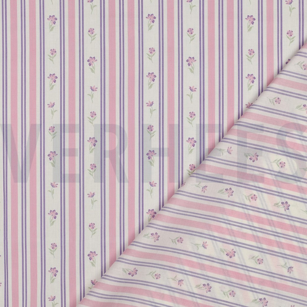 FINE POPLIN FLOWERS PURPLE #7