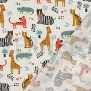 BAUMWOLLE POPELINE DIGITAL SAFARITIEREN GEBROCHEN WEISS (thumbnail) #4