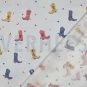 FEIN GEWEBTE BAUMWOLLPOPELINE COWBOYSTIEFEL WEISS (thumbnail) #4