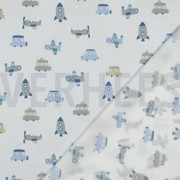 KATOENEN POPLIN VOERTUIGEN WIT (thumbnail) #4