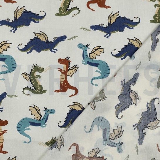 FINE POPLIN DRAGONS OFFWHITE #7