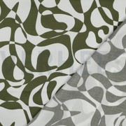 BAUMWOLLE SATIN ABSTRACT ARMEEGRÜN (thumbnail) #4