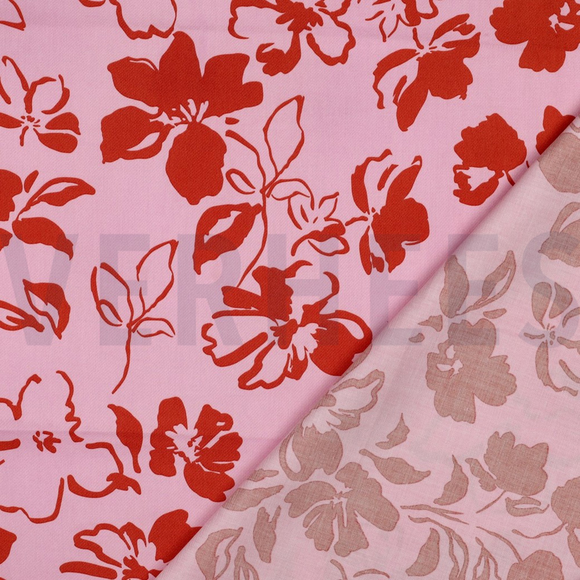 COTON SATIN FLEURS ROSE CLAIR (high resolution) #4