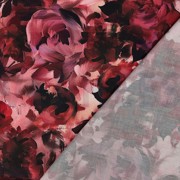 COTON SATIN DIGITAL FLEURS ROUGE FONCÉ (thumbnail) #4
