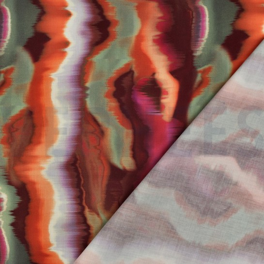COTTON SATIN DIGITAL STRIPES BURGUNDY #7