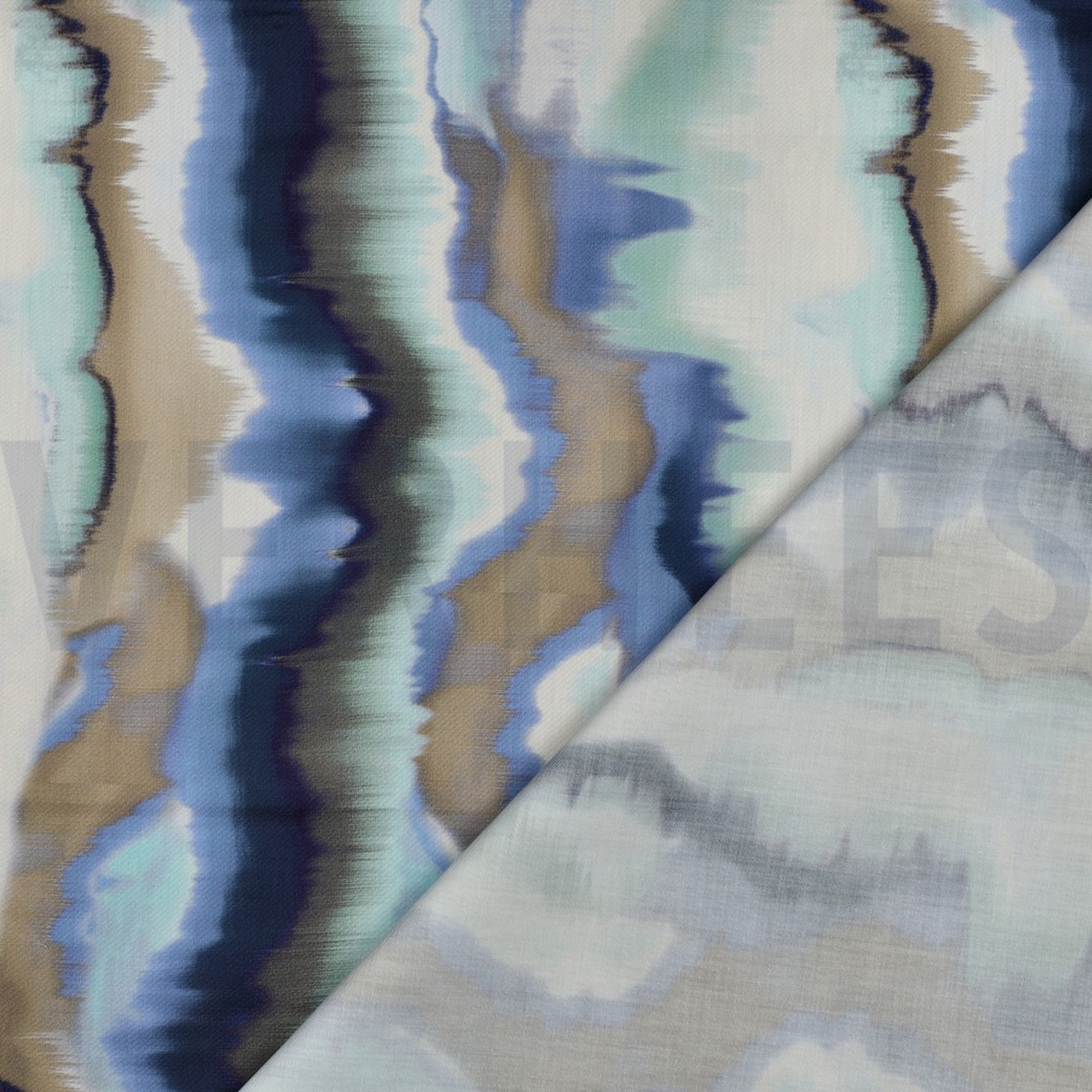 COTON SATIN DIGITAL RAYURES BLEU (high resolution) #4