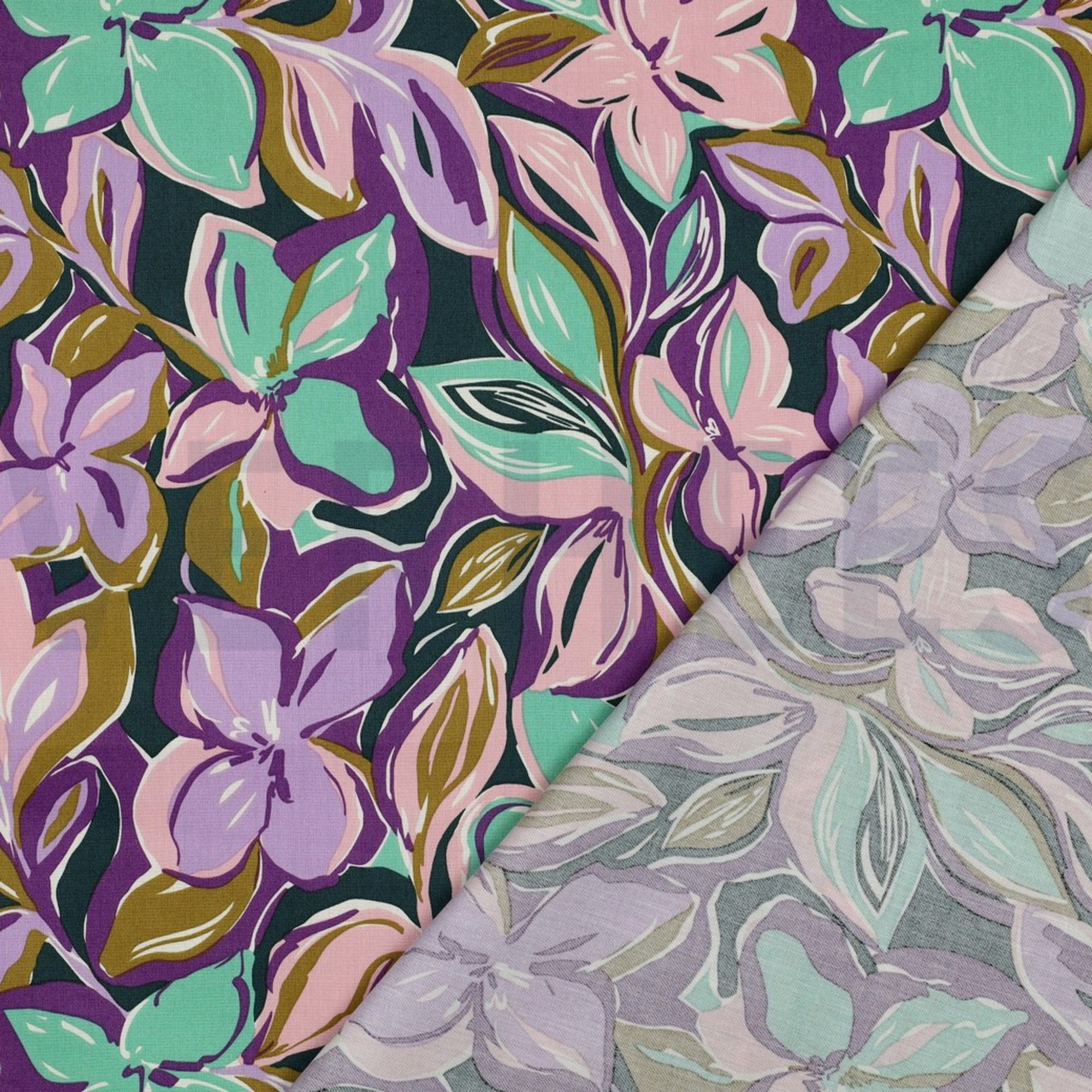 COTTON VISCOSE FLOWERS COBALT (high resolution) #4