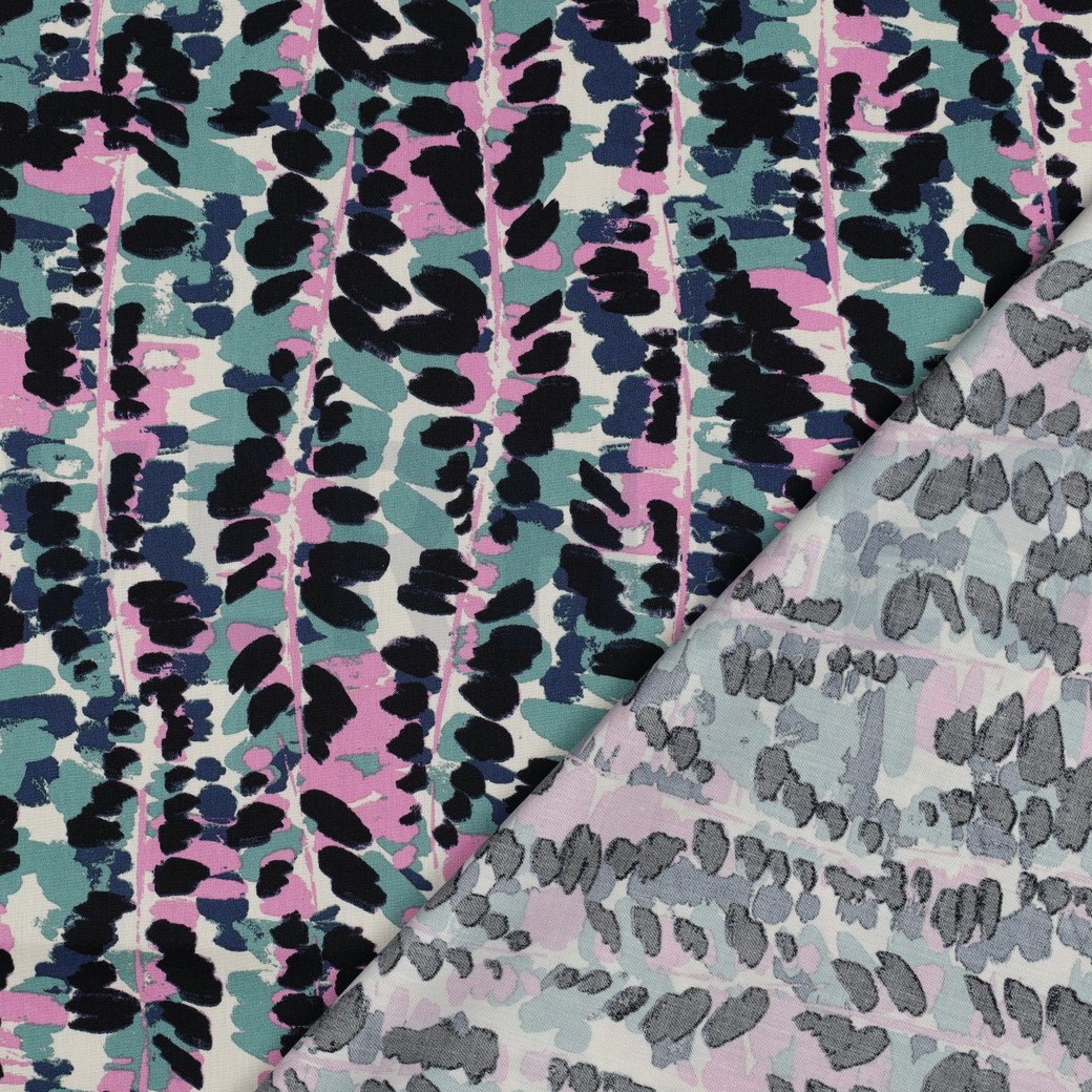 COTTON VISCOSE ABSTRACT GREEN #7
