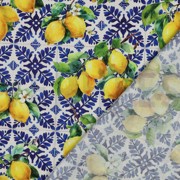 BAUMWOLLE VISKOSE DIGITAL ZITRONEN BLAU (thumbnail) #4