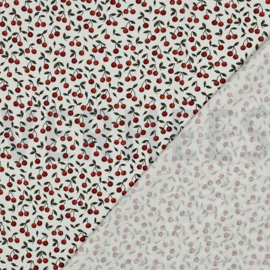 RIB JERSEY DIGITAL CHERRIES OFFWHITE #7