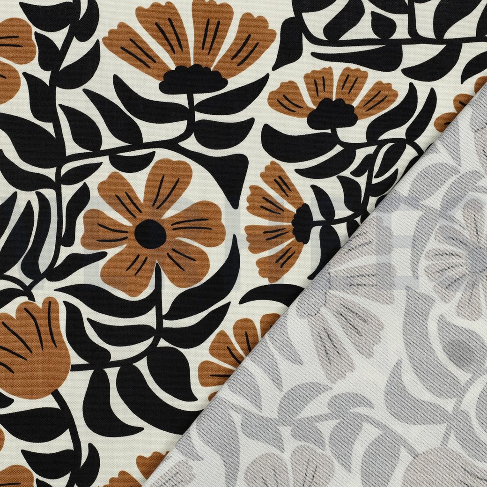 TOILE DÉCORATION FLEURS BLANC CASSÉ (high resolution) #4