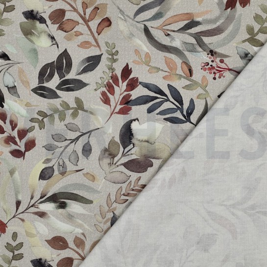 TOILE DÉCORATION DIGITAL FEUILLES LIN #7