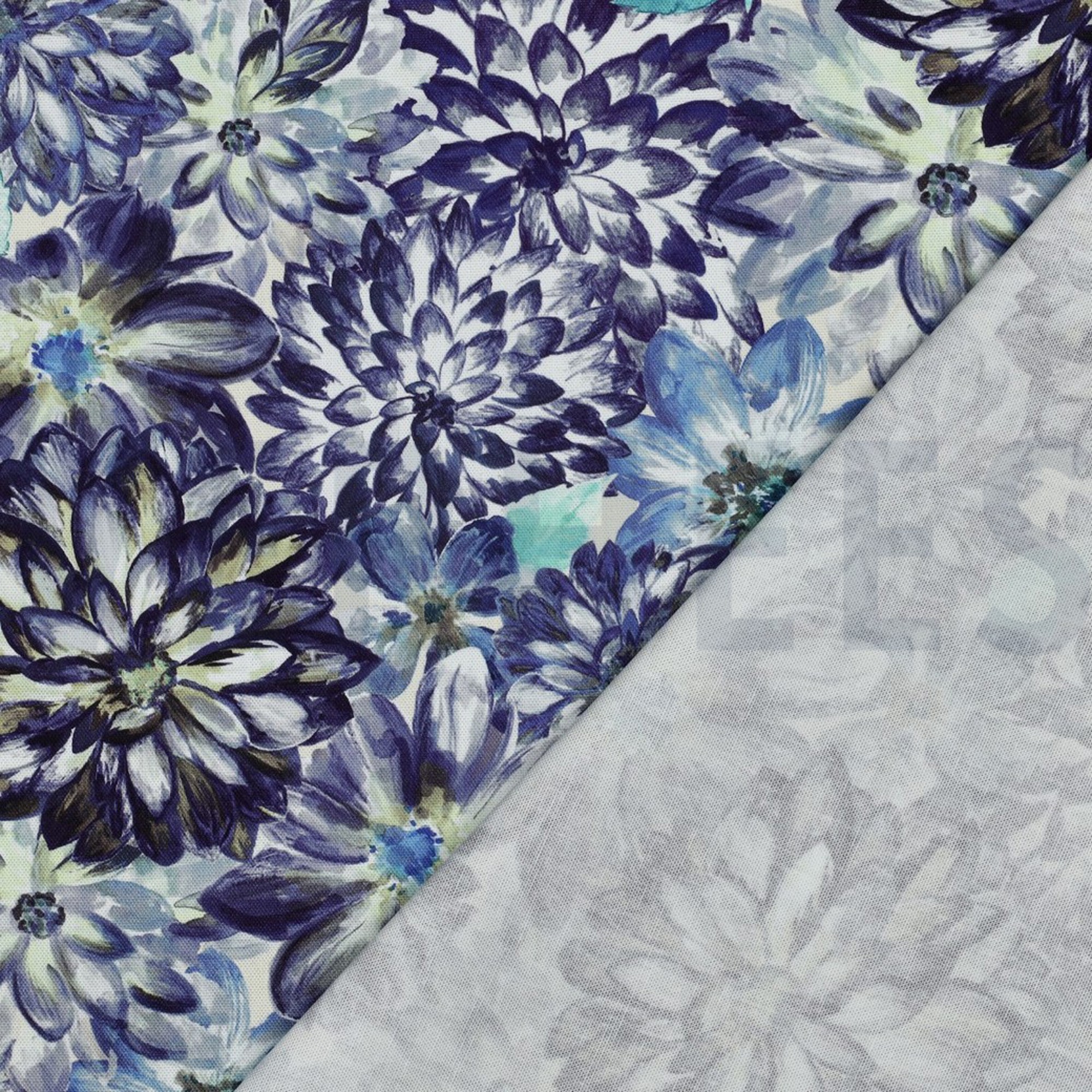 TOILE DÉCORATION FLEURS BLEU (high resolution) #4