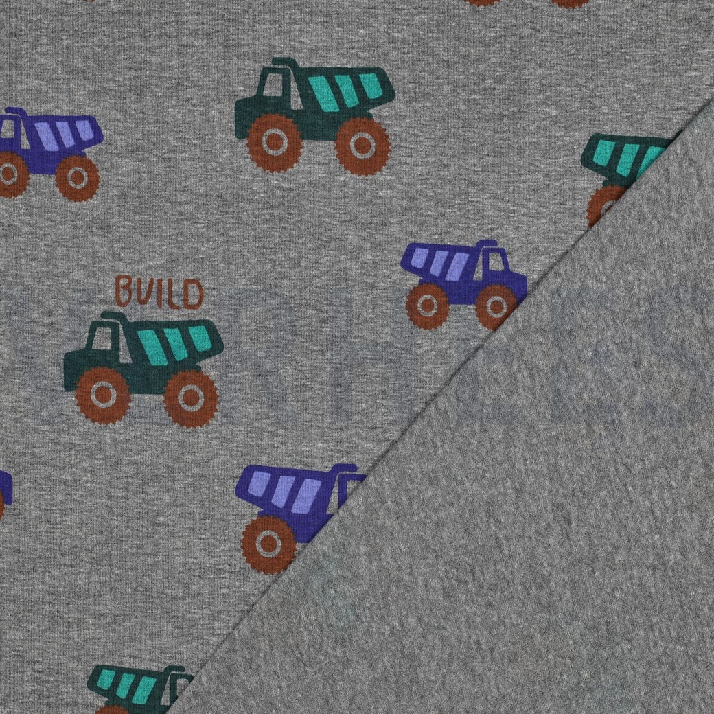 JERSEY MELANGE CONSTRUCTION VEHICLES GREY #7