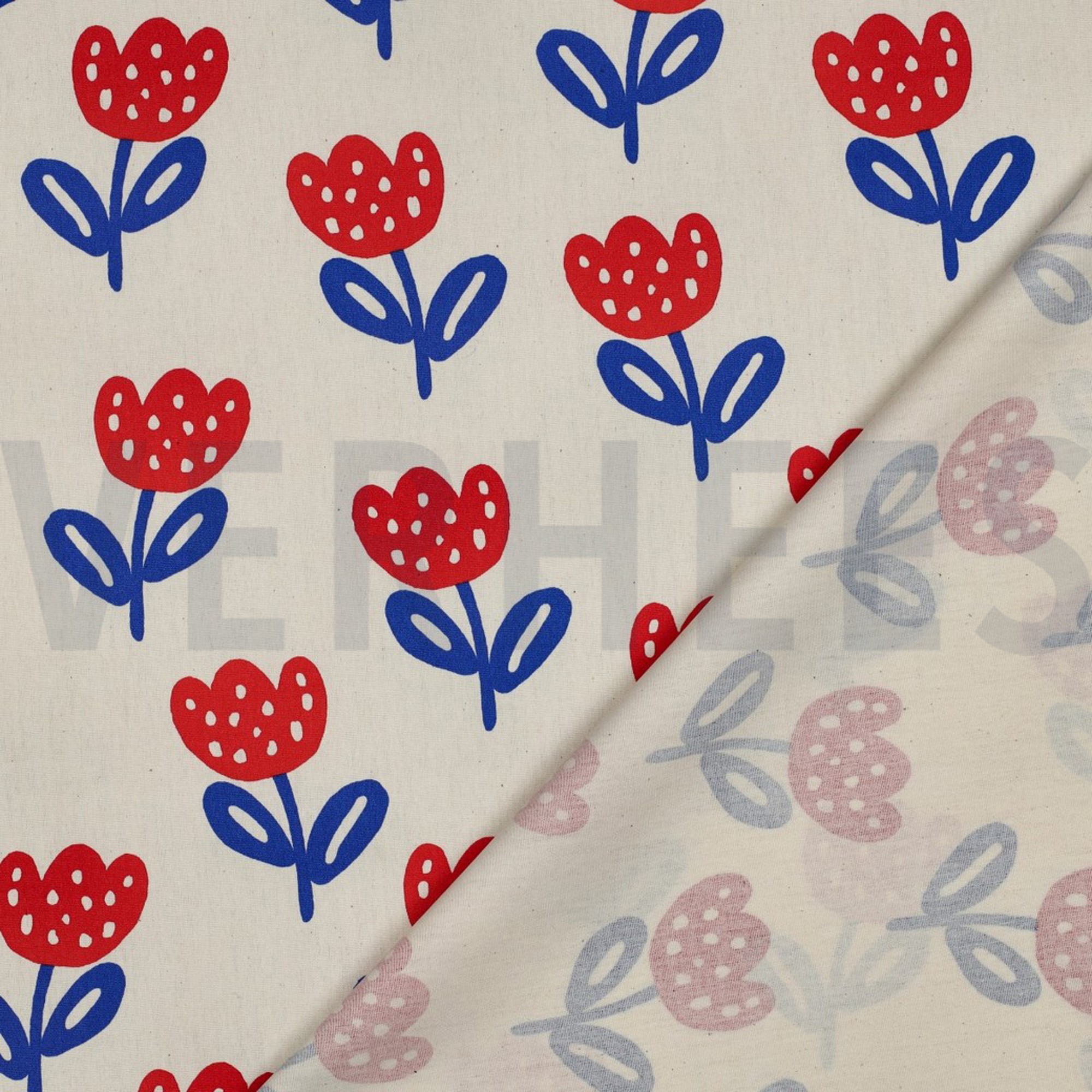 BAUMWOLLE POPELINE GOTS NATURAL GROSSE BLUMEN NATUR (high resolution) #4