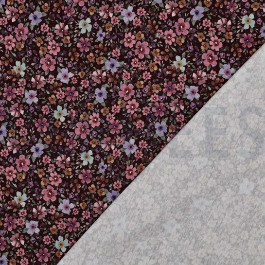 JERSEY DIGITAL BLUMEN BORDEAUXROT #7