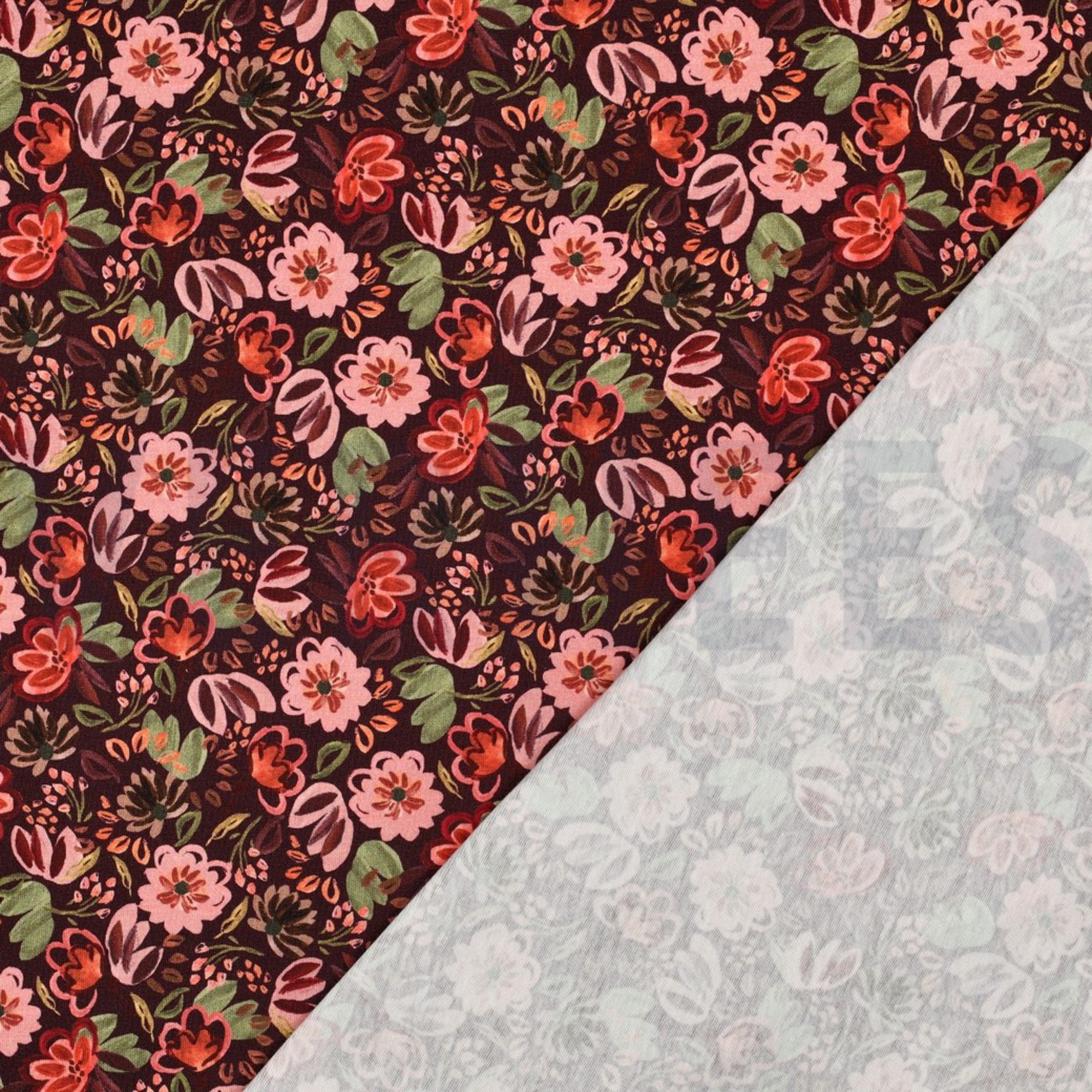 JERSEY DIGITAL FLOWERS BURGUNDY (high resolution) #4
