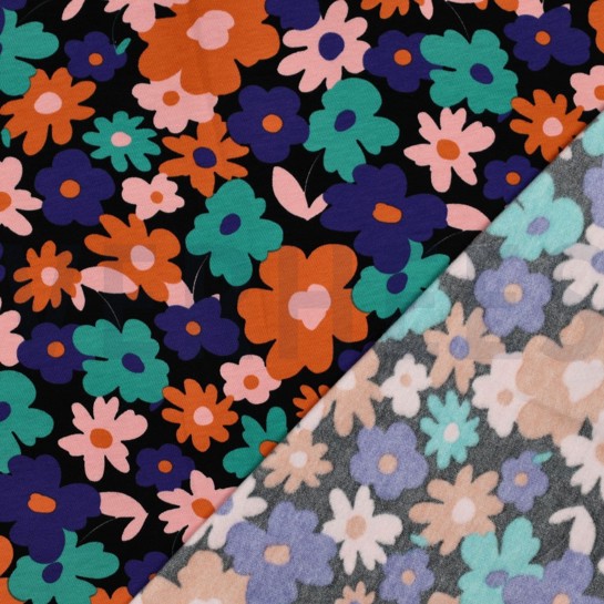 SOFT SWEAT BLUMEN SCHWARZ #7