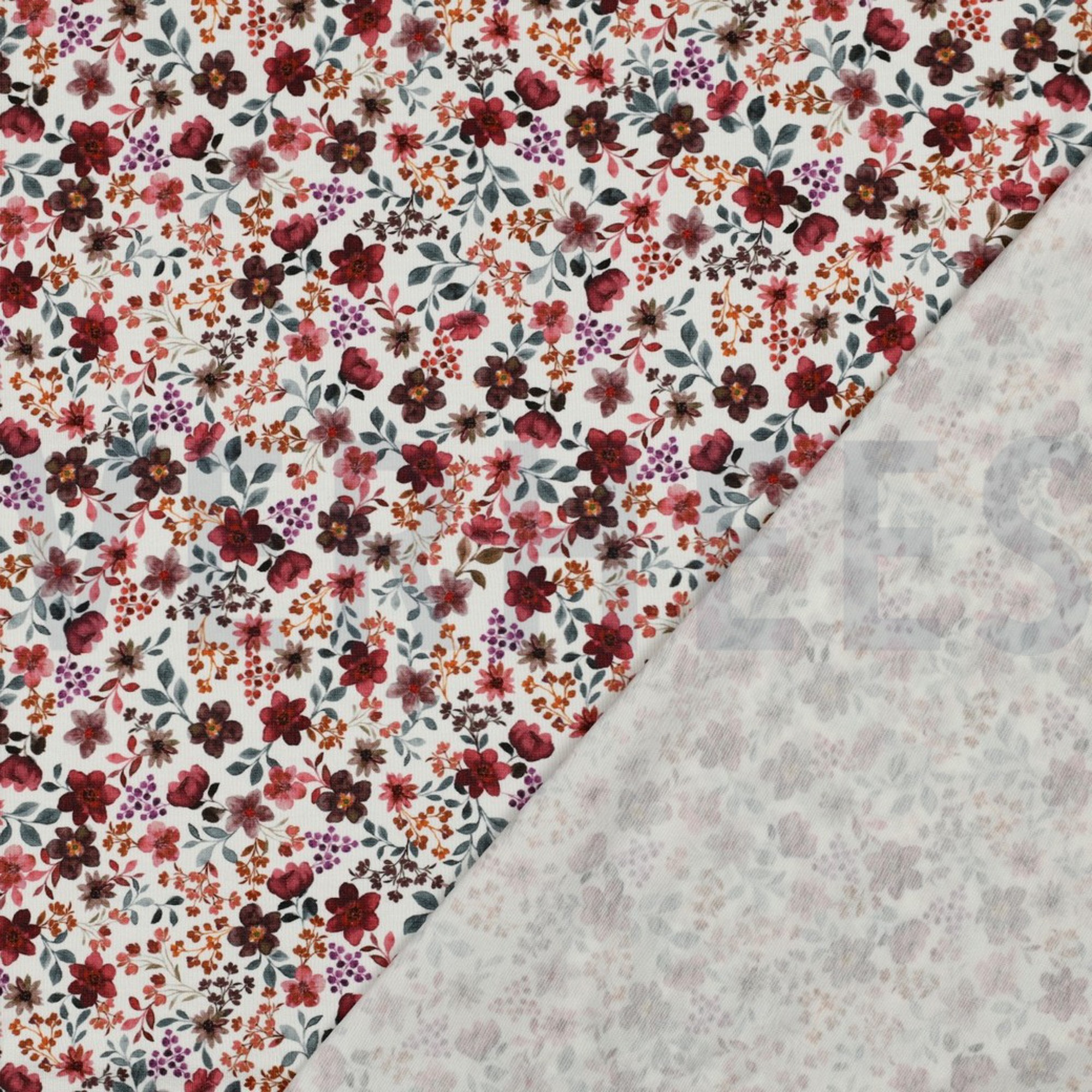 JERSEY GOTS DIGITAL BLUMEN BORDEAUXROT (high resolution) #4