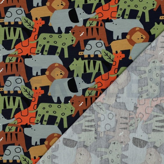 FRENCH TERRY TIERE MARINEBLAU #7