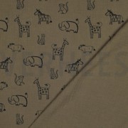 DOUBLE GAUZE SAFARI ANIMALS GREEN (thumbnail) #4