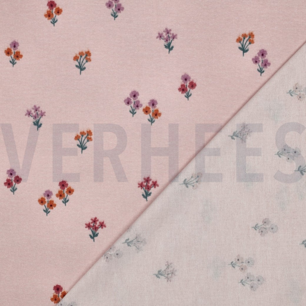 FLANELLE FLEURS ROSE CLAIR #7