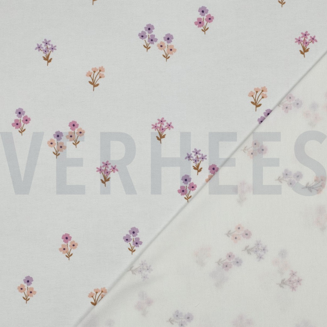 FLANELLE FLEURS BLANC #7