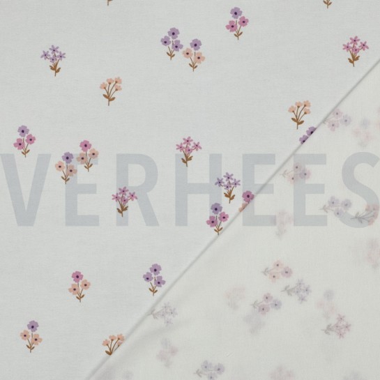 FLANELL BLUMEN WEISS #7