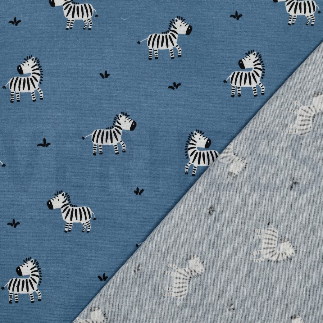 FLANELL ZEBRAS BLAU #7