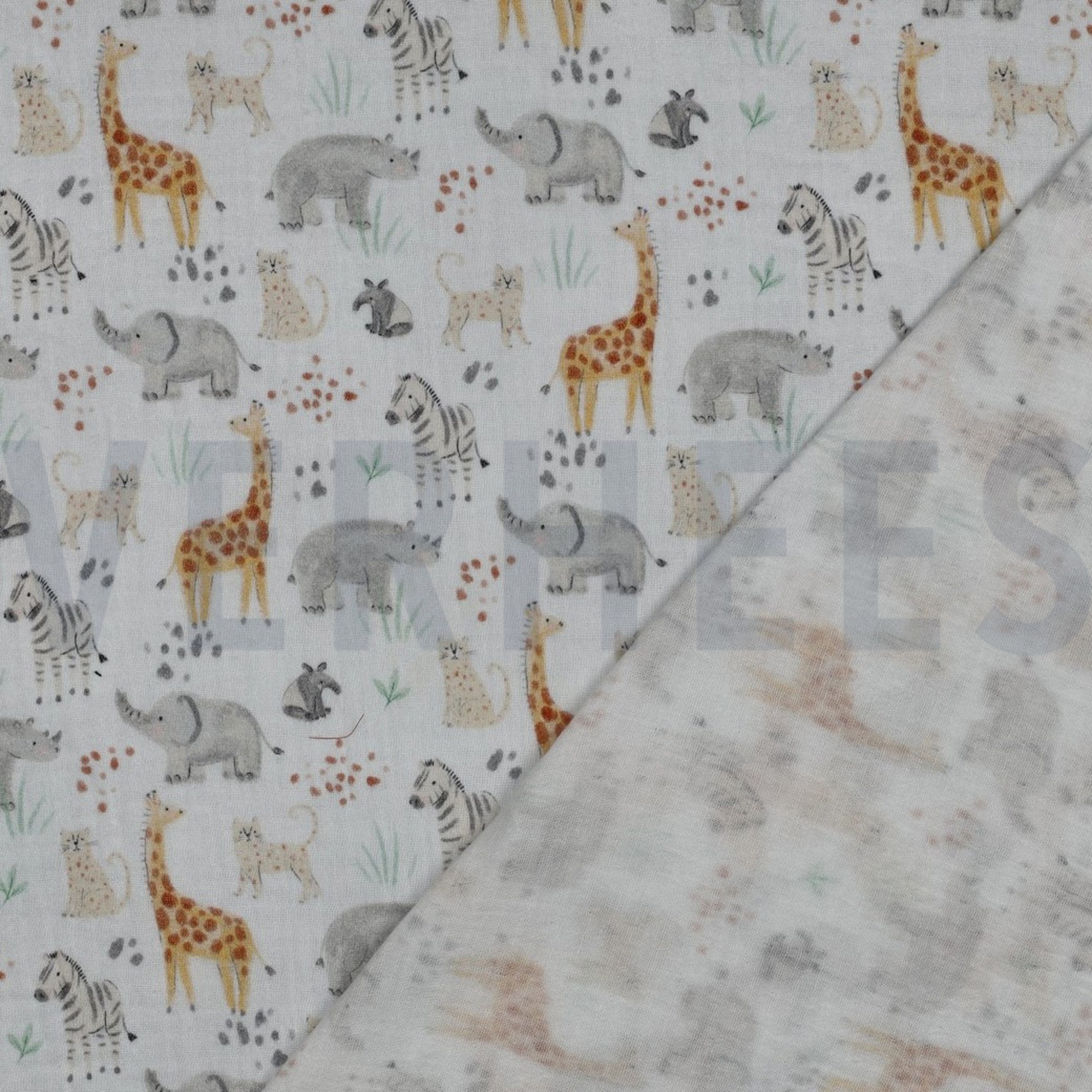 MUSSELIN DIGITAL SAFARI TIERE WEISS (high resolution) #4