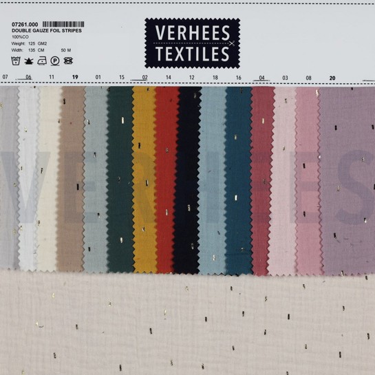 DOUBLE GAUZE FOIL STRIPES POWDER #7