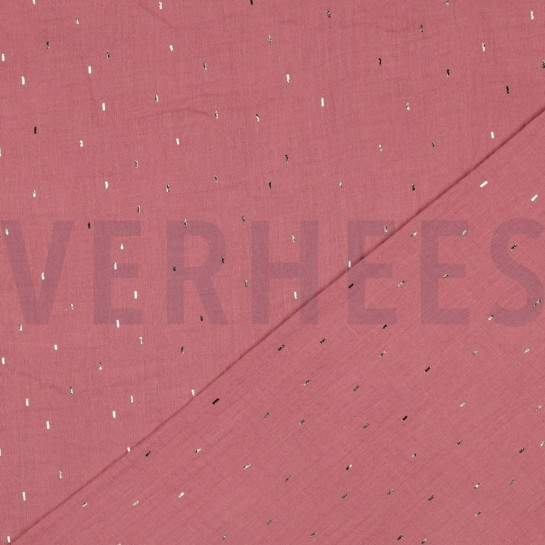 MUSSELIN FOLIE STREIFEN MAUVE / GOLD #7