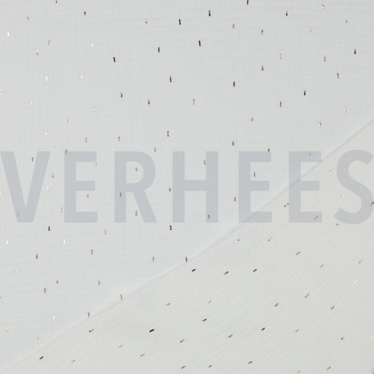 DOUBLE GAUZE FOIL STRIPES OFFWHITE #7