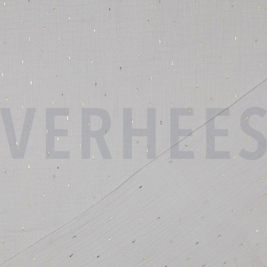 MUSSELIN FOLIE STREIFEN HELLGRAU / GOLD #7