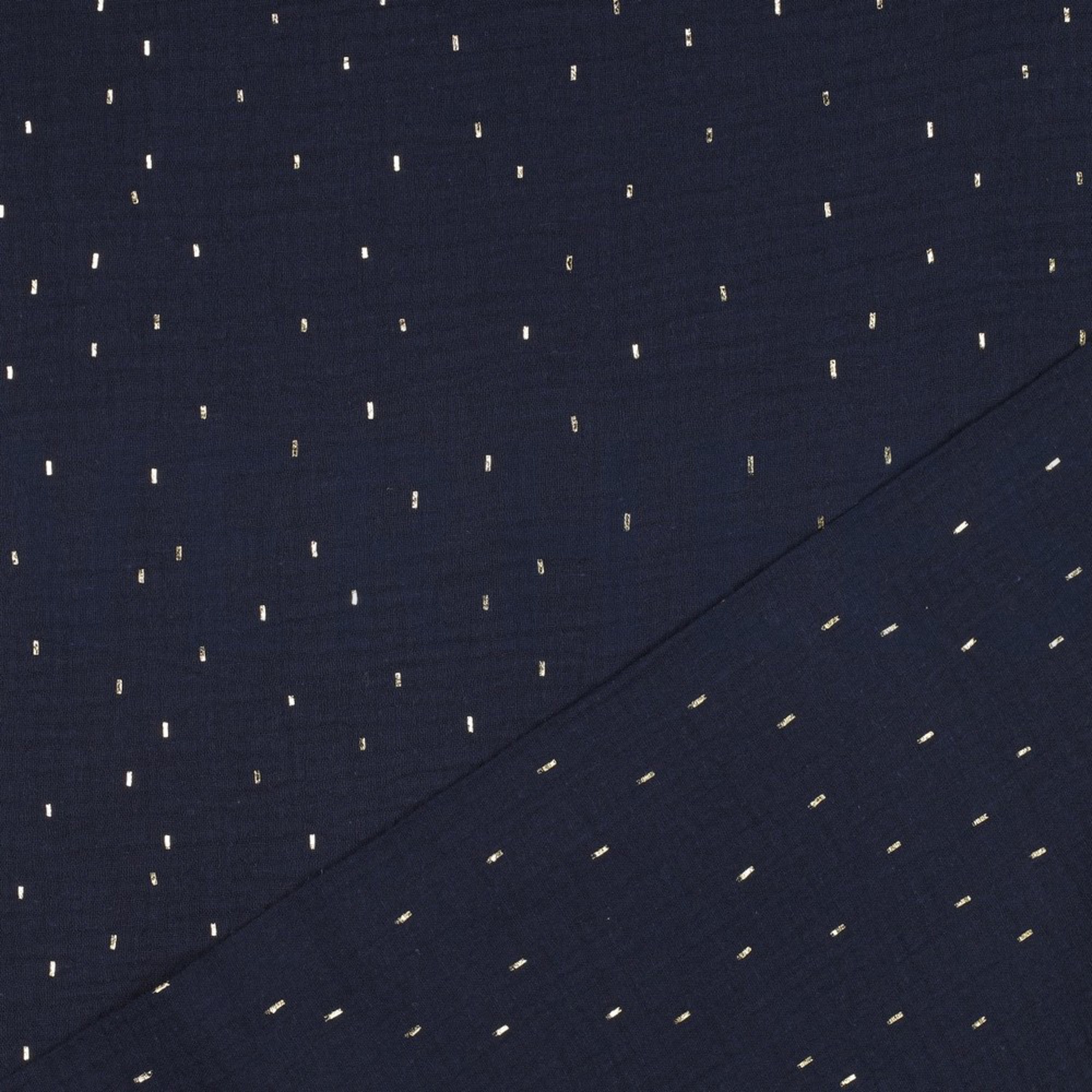 MUSSELIN FOLIE STREIFEN MARINEBLAU/GOLD (high resolution) #4