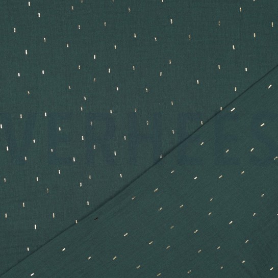 MUSSELIN FOLIE STREIFEN DUNKELGRÜN/GOLD #7