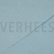 DOUBLE GAUZE FOIL STRIPES CYAN/GOLD (thumbnail) #4